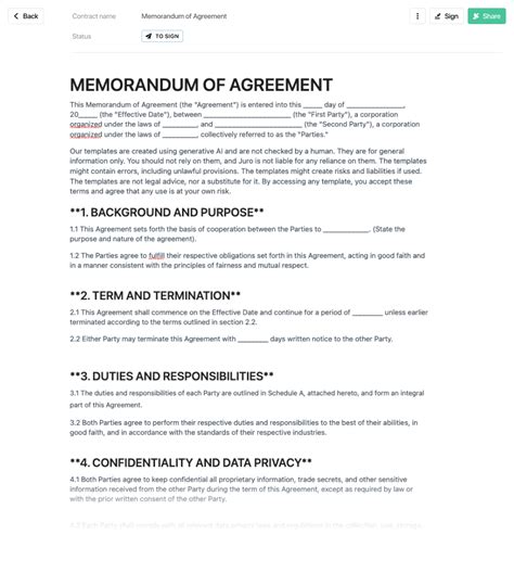 MEMORANDUM OF AGREEMENT.